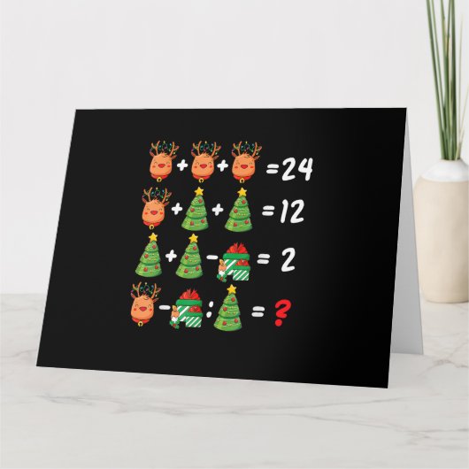 Math Teacher Christmas Order Of Operations Quiz Fu カード (正面)