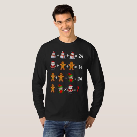 Math Teacher Christmas Order Of Operations Quiz Tシャツ (正面フル)