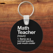 Math Teacher Definition Funny Byck To School First キーホルダー (正面)