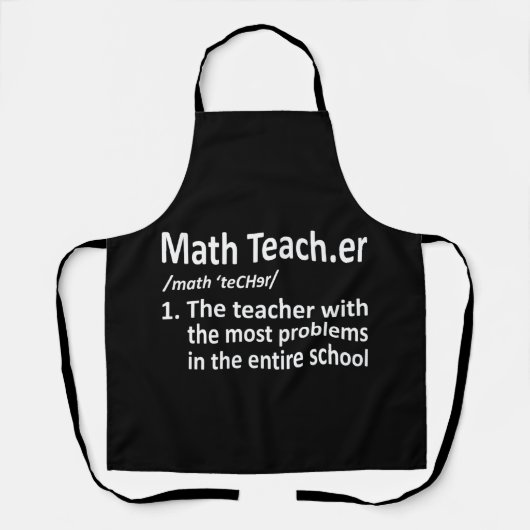Math Teacher Definition Mathematics Maths Student エプロン (正面)