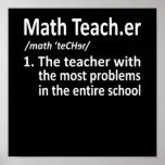 Math Teacher Definition Mathematics Maths Student ポスター<br><div class="desc">This graphic idea is for math lovers. This funny graphic / quote clothing makes all math teachers happy.</div>