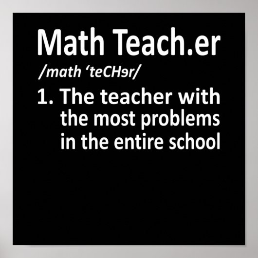 Math Teacher Definition Mathematics Maths Student ポスター (正面)
