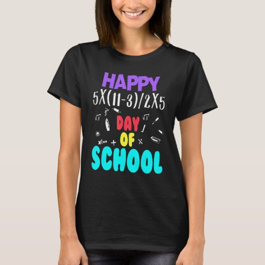 Math Teacher Happy 100th Day of School Equations_1 Tシャツ (正面)