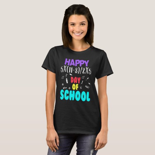 Math Teacher Happy 100th Day of School Equations_1 Tシャツ (正面フル)