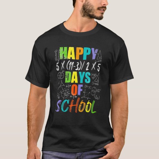 Math Teacher Happy 100th Day Of School Equations_2 Tシャツ (正面)