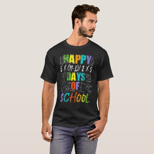 Math Teacher Happy 100th Day Of School Equations_3 Tシャツ (正面フル)