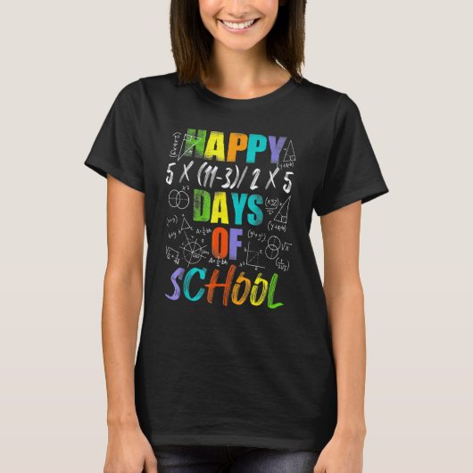 Math Teacher Happy 100th Day Of School Equations_3 Tシャツ (正面)