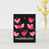 Math Teacher Heart Valentines Day Mathematics Teac カード (黄色い花)