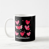 Math Teacher Heart Valentines Day Mathematics Teac コーヒーマグカップ (左)