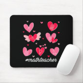 Math Teacher Heart Valentines Day Mathematics Teac マウスパッド (マウス)
