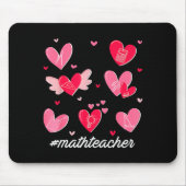 Math Teacher Heart Valentines Day Mathematics Teac マウスパッド (正面)