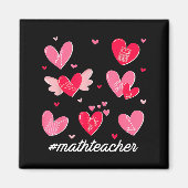 Math Teacher Heart Valentines Day Mathematics Teac マグネット (正面)