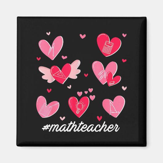 Math Teacher Heart Valentines Day Mathematics Teac マグネット (正面)
