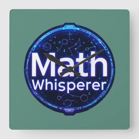 Math Teacher Math Whisperer スクエア壁時計 (正面)