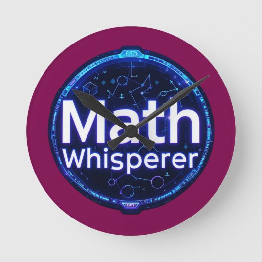 Math Teacher Math Whisperer ラウンド壁時計 (正面)
