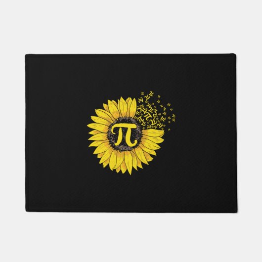 Math Teacher Pi Number Sunflower ドアマット (正面)