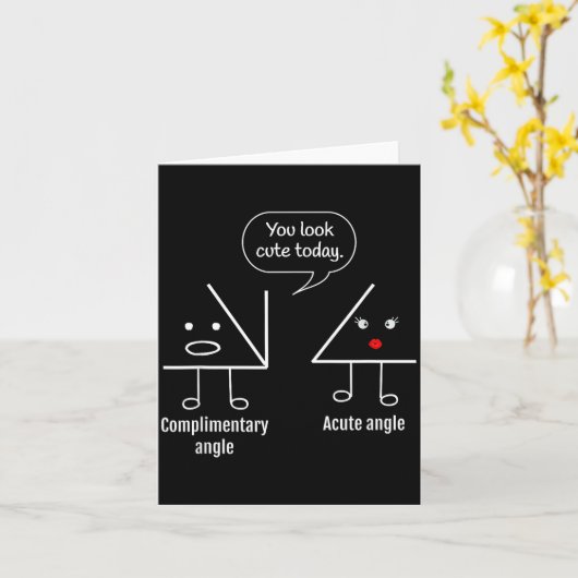 Math Teacher Tee - Complimentary Acute Angle  カード (黄色い花)