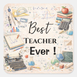 Math Teacher Thank You Gifts | End of School Year スクエアシール