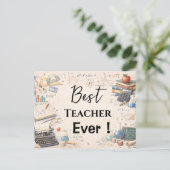 Math Teacher Thank You Gifts | End of School Year ポストカード (スタンド正面)