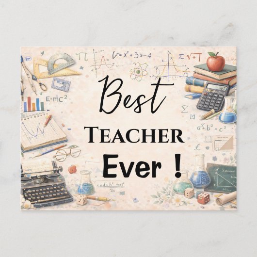 Math Teacher Thank You Gifts | End of School Year ポストカード (正面)