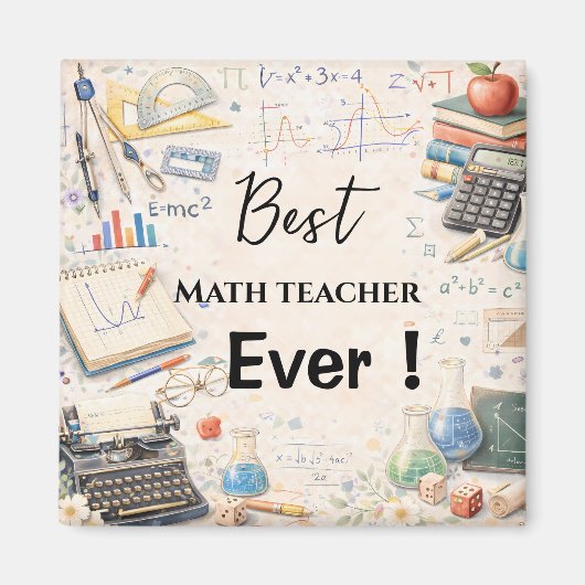Math Teacher Thank You Gifts | End of School Year マグネット (正面)