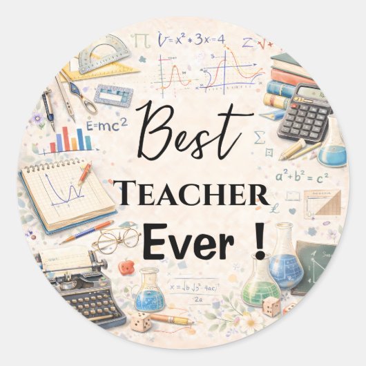 Math Teacher Thank You Gifts | End of School Year ラウンドシール (正面)