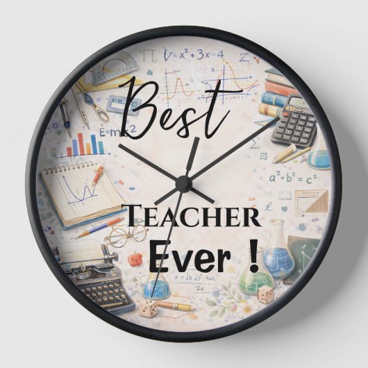 Math Teacher Thank You Gifts | End of School Year 壁時計 (正面)