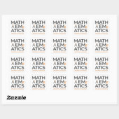 Math Teacher Typography Design スクエアシール (シート)