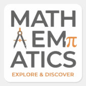 Math Teacher Typography Design スクエアシール (正面)