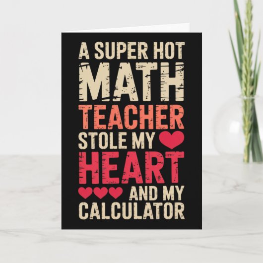 Math Teacher Valentine's Day Algebra Calculus Love カード (正面)