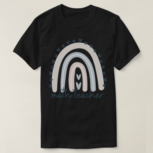 Math Teacher with Rainbow Design Tシャツ (デザイン正面)