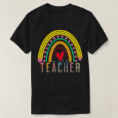 Math Teacher with Rainbow Graphic Design Back To S Tシャツ (デザイン正面)