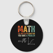 Math the first step is admitting have a problem キーホルダー (正面)