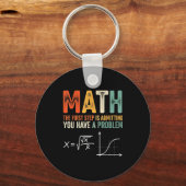 Math the first step is admitting have a problem キーホルダー (正面)