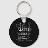 Math the first step is admitting have a problem キーホルダー (正面)