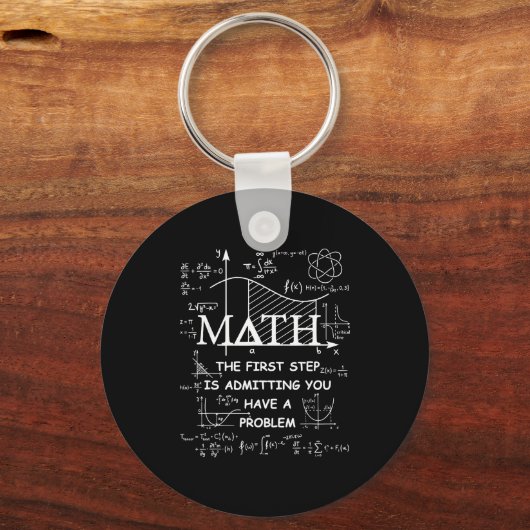 Math the first step is admitting have a problem キーホルダー (正面)