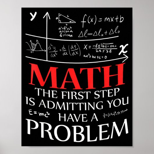 Math The First Step Is Admitting You Have A Proble ポスター (正面)