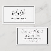 Math Tutor -ミニマリストシンプル名刺 名刺 (正面/裏面)