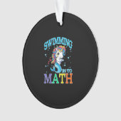 Math UnicornのMermaid Tシャツに泳ぐ オーナメント (正面)