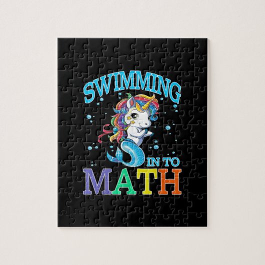 Math UnicornのMermaid Tシャツに泳ぐ ジグソーパズル (縦)