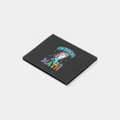 Math UnicornのMermaid Tシャツに泳ぐ ポストイット (アングル)