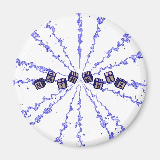 Math Whizの青いブロック マグネット (正面)