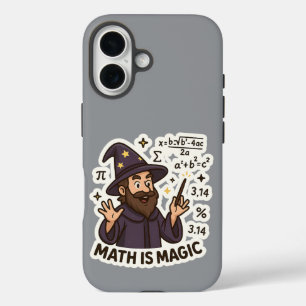 Math Wizardのステッカー – "Math is 魔法"透明 iPhone 16ケース