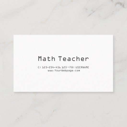 Math you can trust math teacher private lessons 名刺 (裏面)