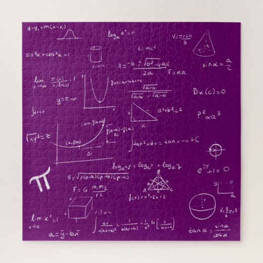 Mathematic Formulas and Equations Purple and White ジグソーパズル (縦)