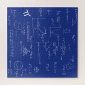 Mathematic Formulas Equations Blue and White ジグソーパズル (横)