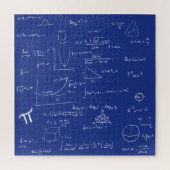 Mathematic Formulas Equations Blue and White ジグソーパズル (縦)