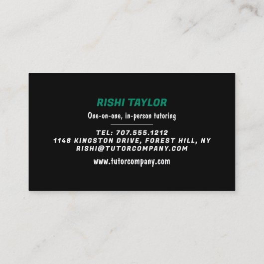 Mathematic Logo、Math Tutor、先生 名刺 (裏面)