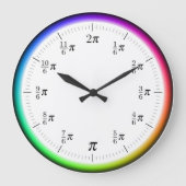 Mathematical π Time Wall Clock with Rainbow Circle ラージ壁時計 (正面)