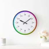 Mathematical π Time Wall Clock with Rainbow Circle ラージ壁時計 (ホーム)